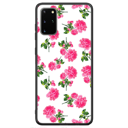 Samsung S20 Plus Roses White Black Glossy Θήκη