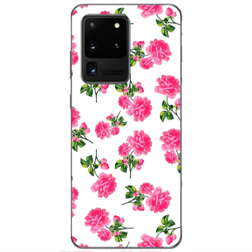 Samsung S20 Ultra Roses White Transparent Silicone TPU Θήκη