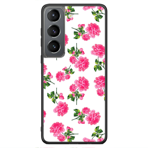 Samsung S21 Ultra Roses White Black Glossy Θήκη