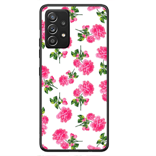 Samsung A53 Roses White Black Glossy Θήκη