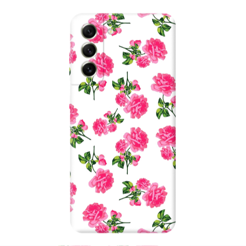 Samsung S22 Roses White Transparent Silicone TPU Θήκη