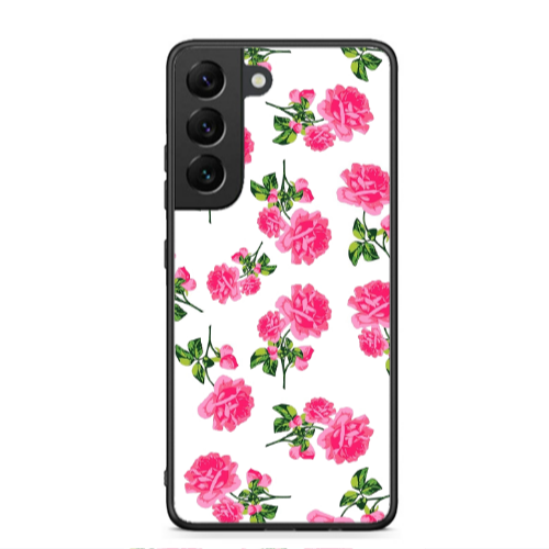 Samsung S22 Roses White Black Glossy Θήκη