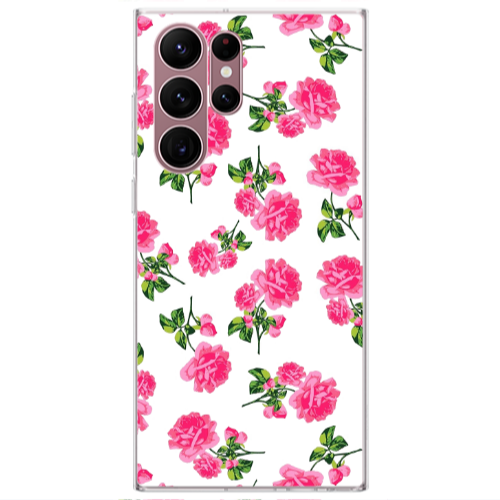 Samsung S22 Ultra Roses White Transparent Silicone TPU Θήκη