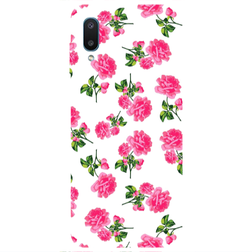 Samsung A02 Roses White Transparent Silicone TPU Θήκη