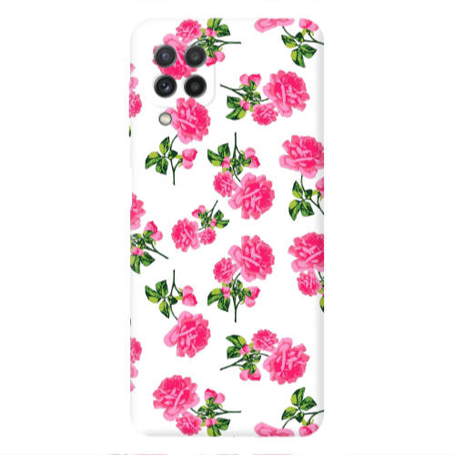 Samsung A22 4G Roses White Transparent Silicone TPU Θήκη