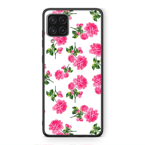 Samsung A22 4G Roses White Black Glossy Θήκη