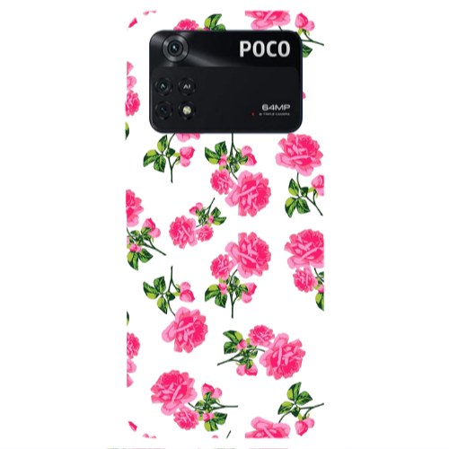 Xiaomi Poco M4 Pro 4G Roses White Transparent Silicone TPU Θήκη