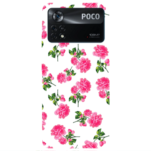 Xiaomi Poco X4 Pro Roses White Transparent Silicone TPU Θήκη