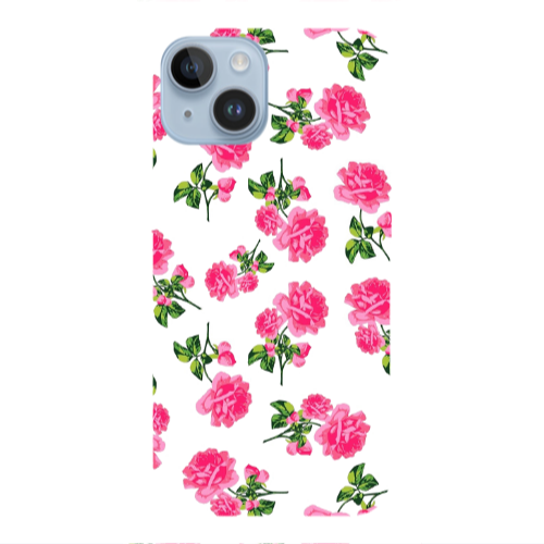 Apple iPhone 14 Plus Roses White Transparent Silicone TPU Θήκη