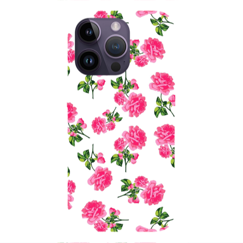 Apple iPhone 14 Pro  Roses White Transparent Silicone TPU Θήκη