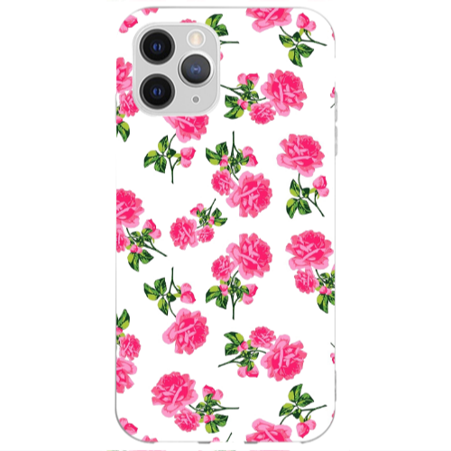 Apple iPhone 13 Pro Roses White Transparent Silicone TPU Θήκη