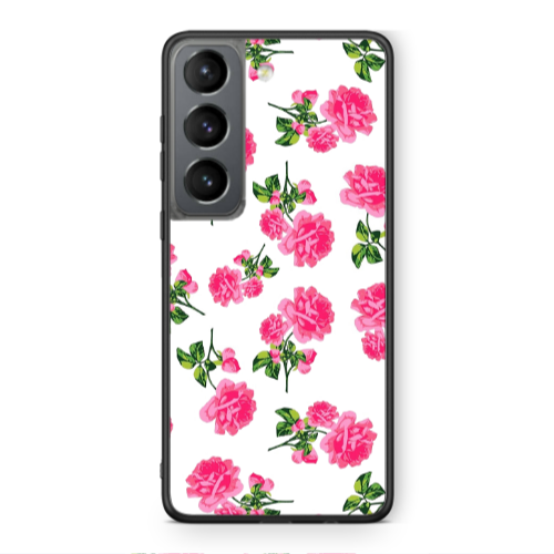 Samsung S21 PLUS Roses White Black Glossy Θήκη