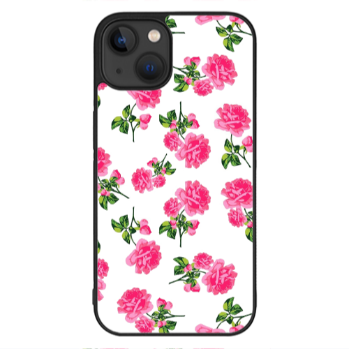 Apple iPhone 13 Mini Roses White Black Glossy Θήκη