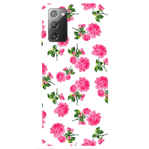Samsung Note 20 Roses White Transparent Silicone TPU Θήκη