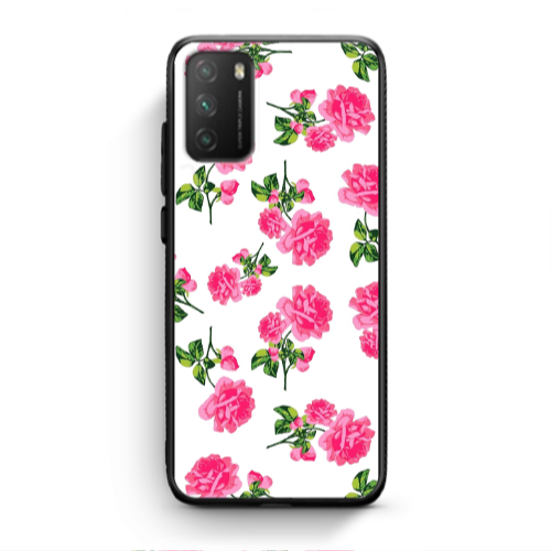 Xiaomi Poco M3 Roses White Black Glossy Θήκη
