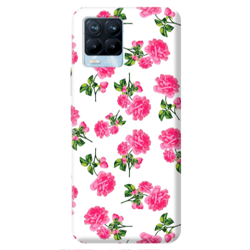 Realme 8 Pro Roses White Transparent Silicone TPU Θήκη