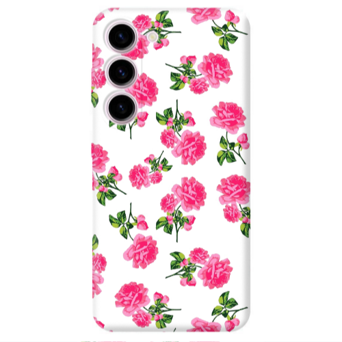 Samsung S23 Roses White Transparent Silicone TPU Θήκη