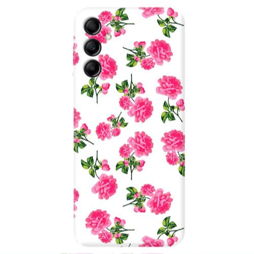 Samsung A24 Roses White Transparent Silicone TPU Θήκη