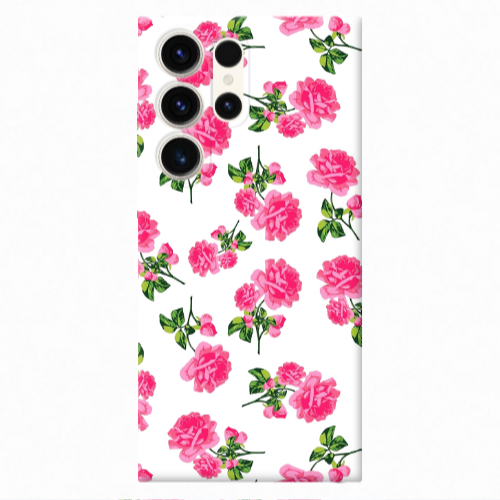 Samsung S23 Ultra Roses White Transparent Silicone TPU Θήκη