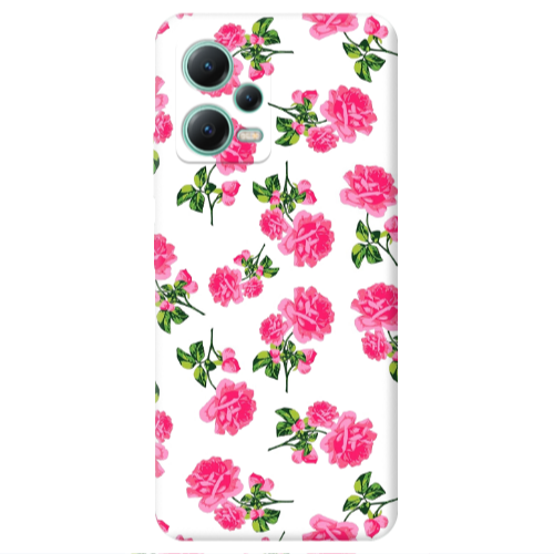 Xiaomi Redmi Note 12 Pro 5G Roses White Transparent Silicone TPU Θήκη