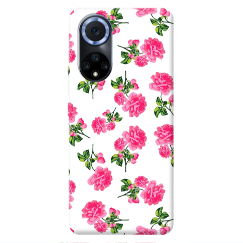 Huawei Nova 9 Roses White Transparent Silicone TPU Θήκη