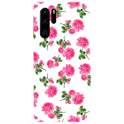 Huawei P30 Pro Roses White Transparent Silicone TPU Θήκη