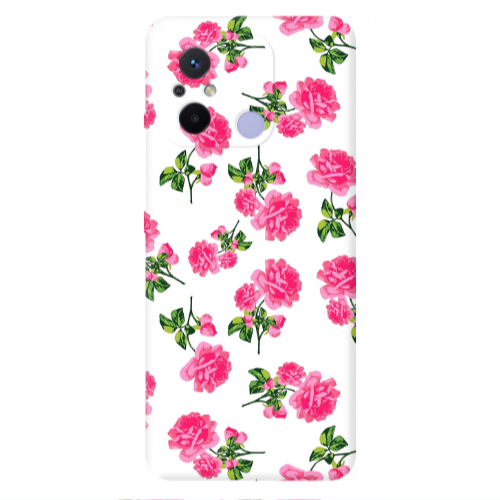 Xiaomi Redmi 12C Roses White Transparent Silicone TPU Θήκη