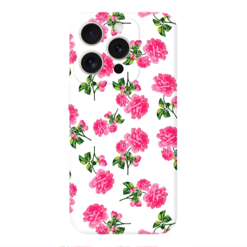 Apple iPhone 15 Pro Max Roses White Transparent Silicone TPU Θήκη