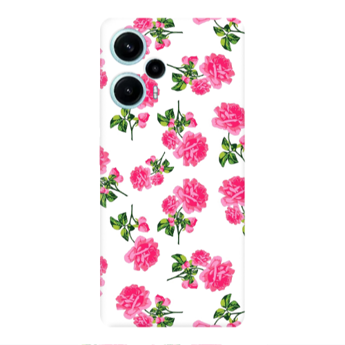 Xiaomi Poco F5 Roses White Transparent Silicone TPU Θήκη