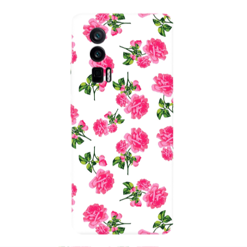 Xiaomi Poco F5 Pro Roses White Transparent Silicone TPU Θήκη