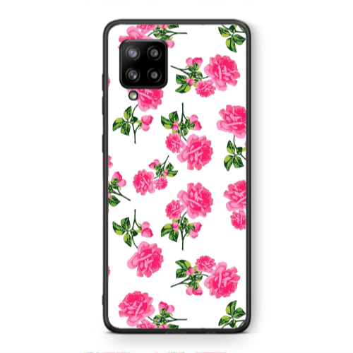 Samsung A42 5G Roses White Black Glossy Θήκη