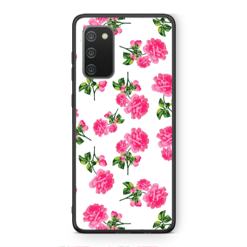 Samsung A02s Roses White Black Glossy Θήκη