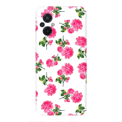 Xiaomi Poco M5 Roses White Transparent Silicone TPU Θήκη