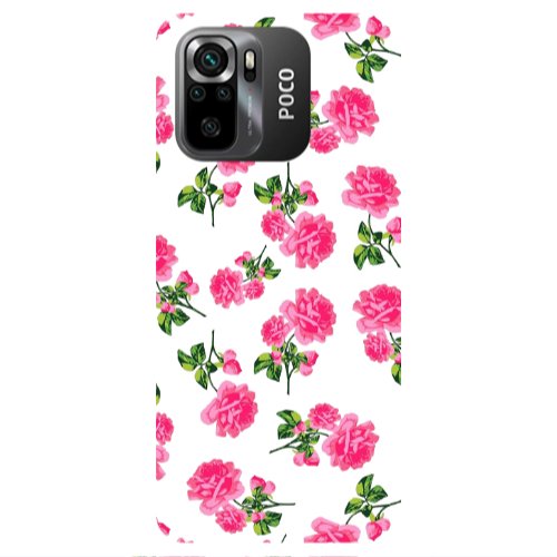 Xiaomi Poco M5 s Roses White Transparent Silicone TPU Θήκη