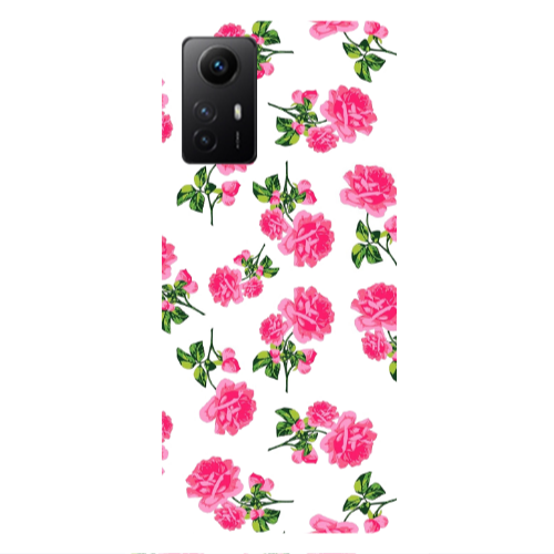 Xiaomi Redmi Note 12s Roses White Transparent Silicone TPU Θήκη