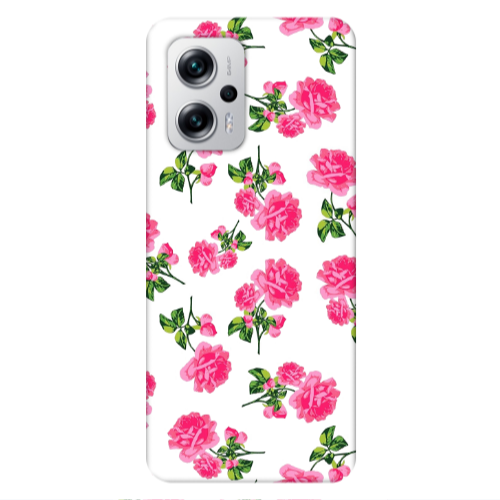 Xiaomi Poco X4 GT Roses White Transparent Silicone TPU Θήκη
