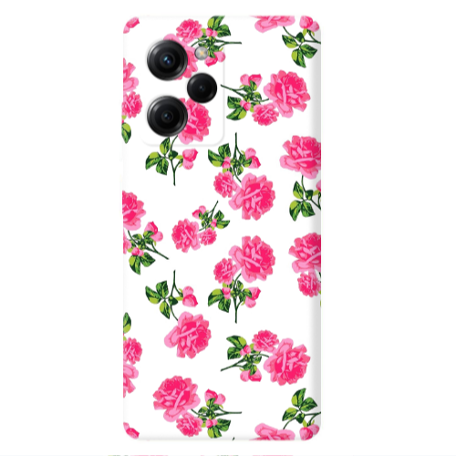 Xiaomi Poco X5 Pro Roses White Transparent Silicone TPU Θήκη