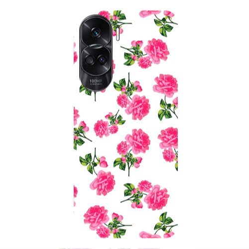 Honor 90 Lite 5G Roses White Transparent Silicone TPU Θήκη