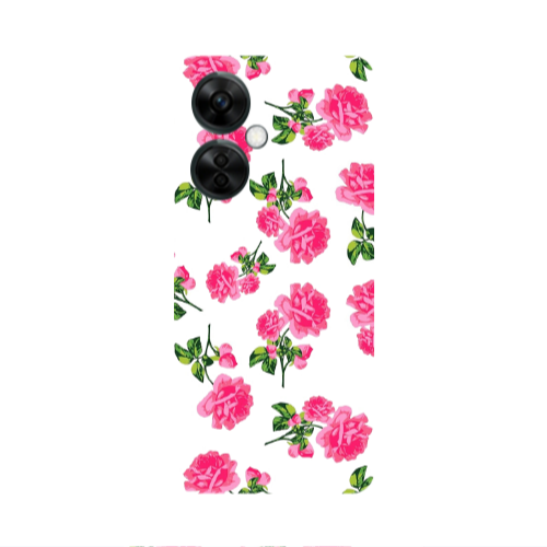 Oneplus Nord CE 3 Lite 5G Roses White Transparent Silicone TPU Θήκη