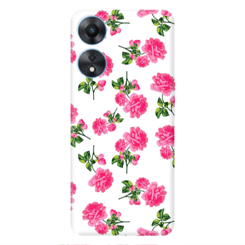 Oppo A 98 Roses White Transparent Silicone TPU Θήκη