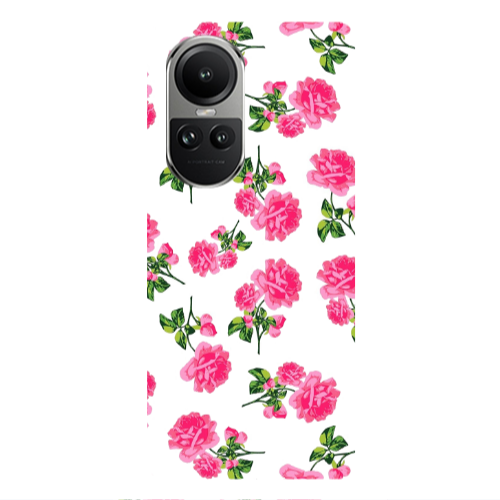 Oppo Reno10 5G Roses White Transparent Silicone TPU Θήκη