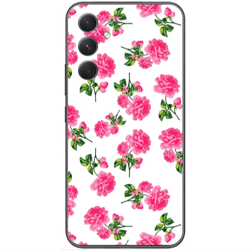 Samsung  Galaxy A05s Roses White Transparent Silicone TPU Θήκη