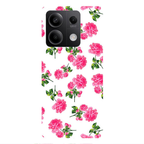 Xiaomi Redmi Note 13 5G Roses White Transparent Silicone TPU Θήκη