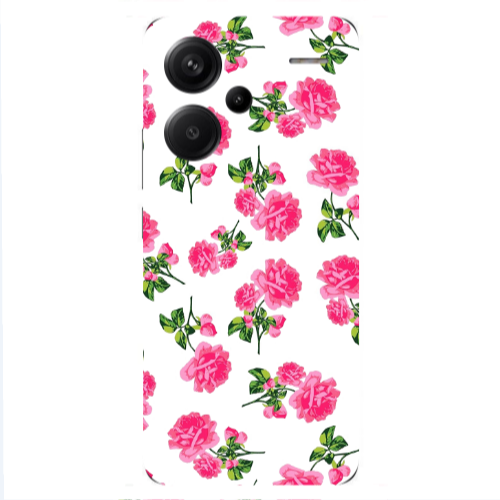 Xiaomi Redmi Note 13 Pro+ 5G  Roses White Transparent Silicone TPU Θήκη