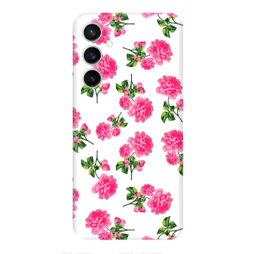 Samsung S24 Roses White Transparent Silicone TPU Θήκη
