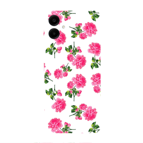 Samsung A06 Roses White Transparent Silicone TPU Θήκη