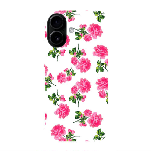 Apple Iphone 16 Roses White Transparent Silicone TPU Θήκη