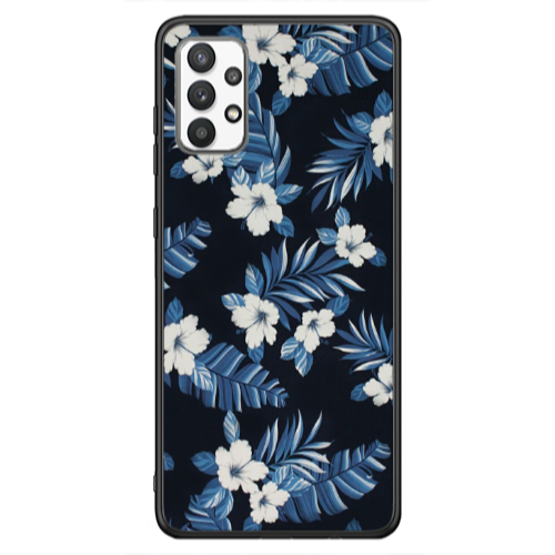 Samsung A13 4G flower blue laves Black Glossy Θήκη