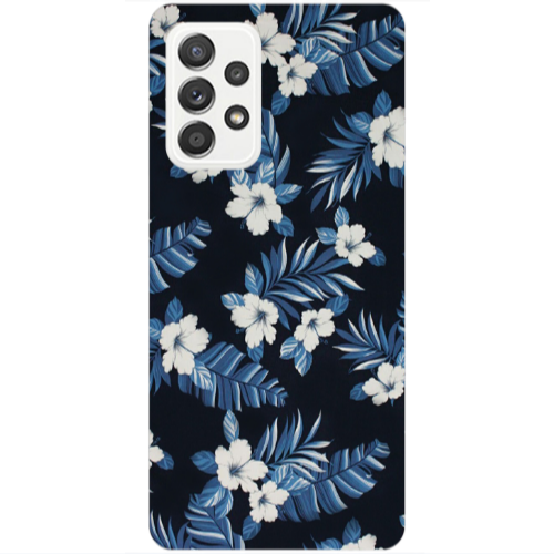 Samsung A53 flower blue laves Transparent Silicone TPU Θήκη