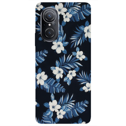 Huawei Nova 9 SE flower blue laves Transparent Silicone TPU Θήκη